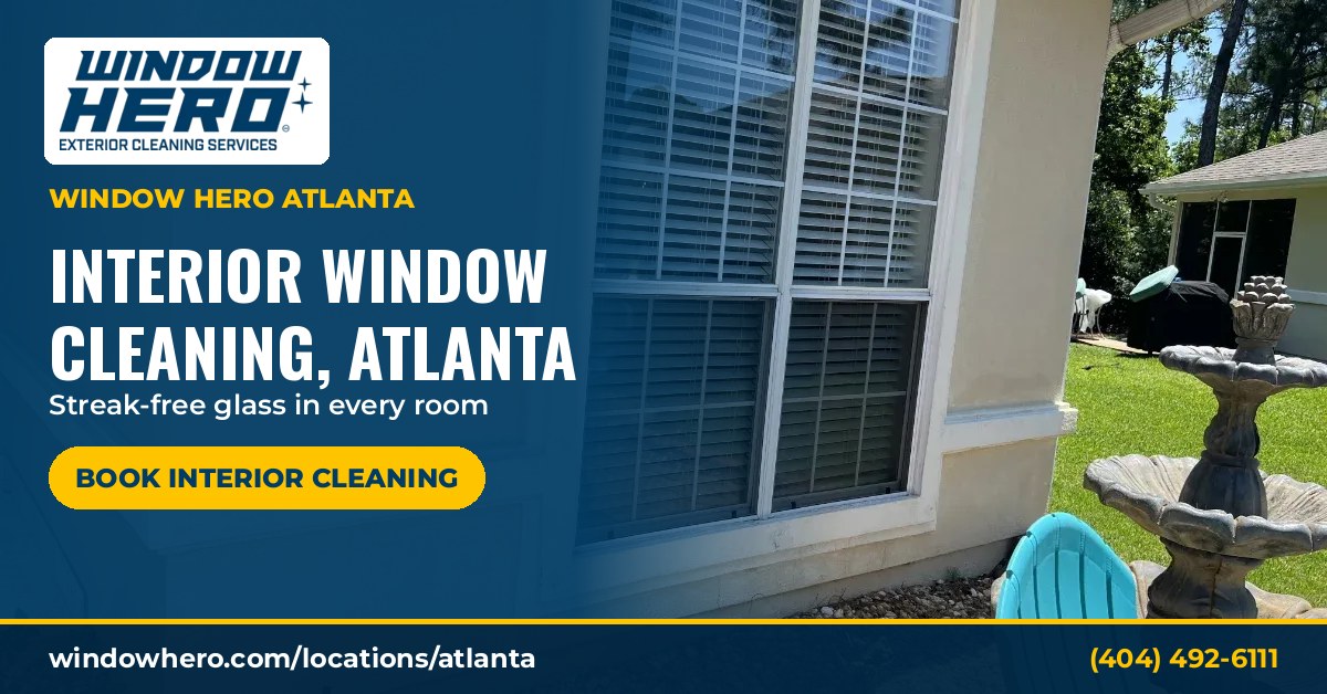 Clean window and frame on a stucco wall after a professional window cleaning